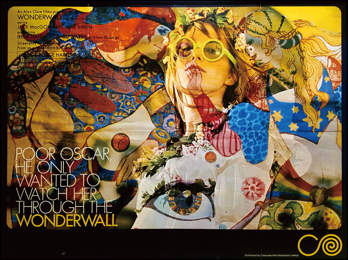 ◭○＿Wonderwall Movie Promotion Poster 1968 / Jane Birkin, George