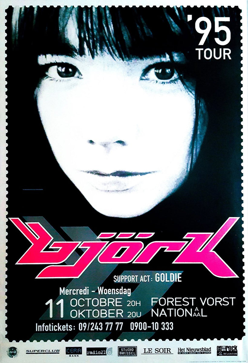 最適Bjork 95Tourシルクスクリーンポスター アート・デザイン・音楽