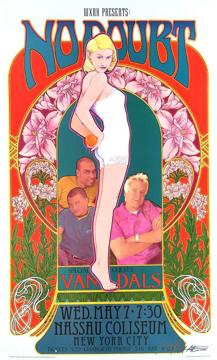 ◭☽＿No Doubt Concert Poster New York 1996 / Bob Masse – Triangle