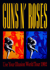 ◭☽＿Guns N' Roses Use Your Illusion World Tour Poster 1992 / Mark Kostabi