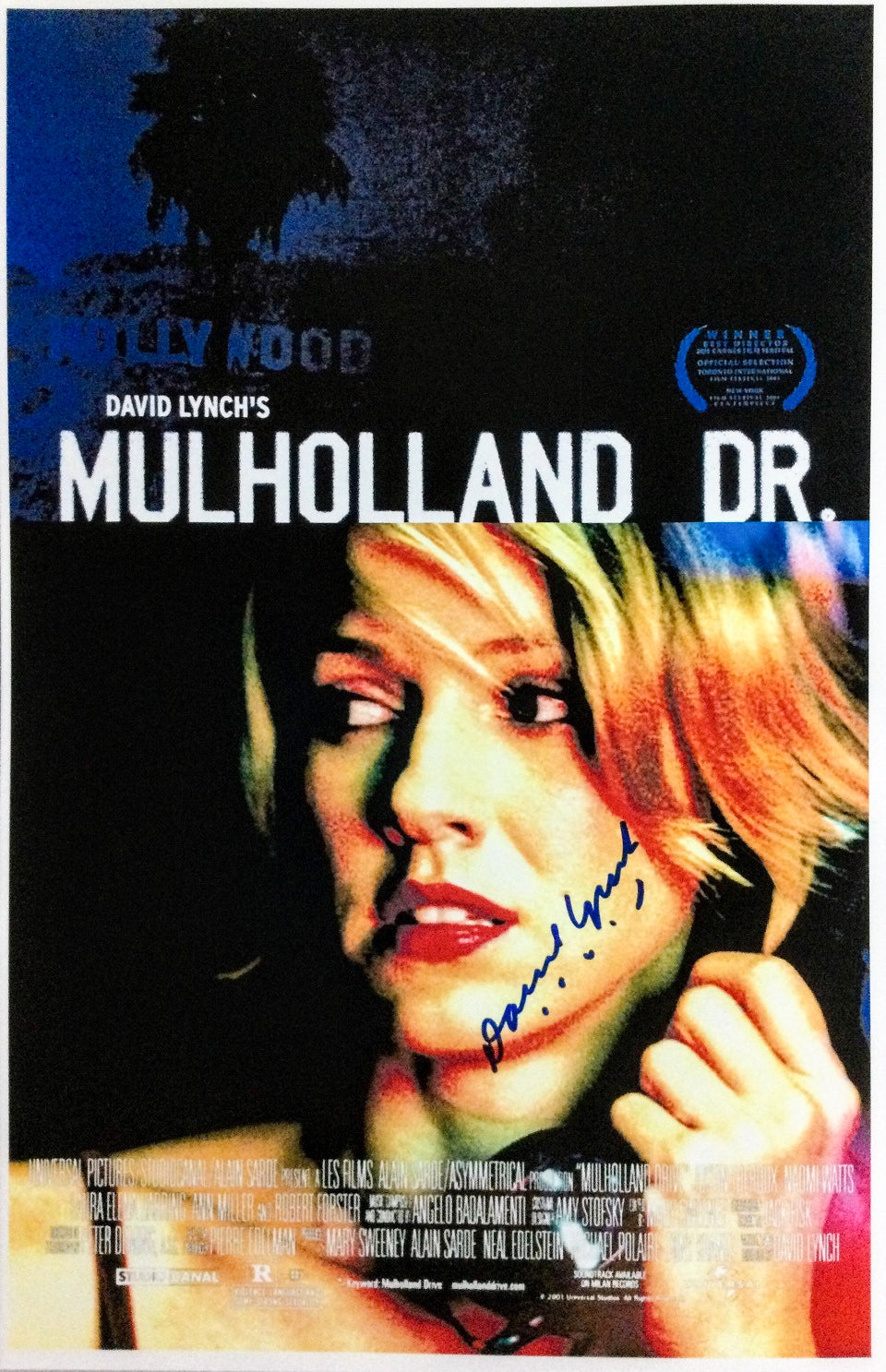 ◭☽＿Mulholland Drive Mini Poster / Singed by David Lynch
