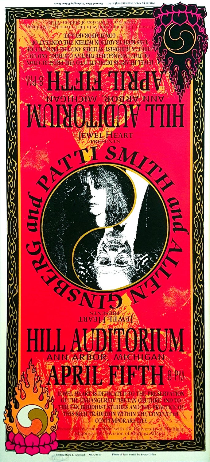 ◭☽＿Patti Smith & Allen Ginsberg Concert Poster 1996 / Mark Arminski