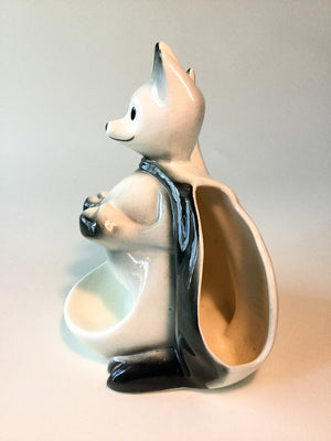 ◭☽＿Boxing Kangaroo Ceramic Dresser Caddy 1956 / White#3